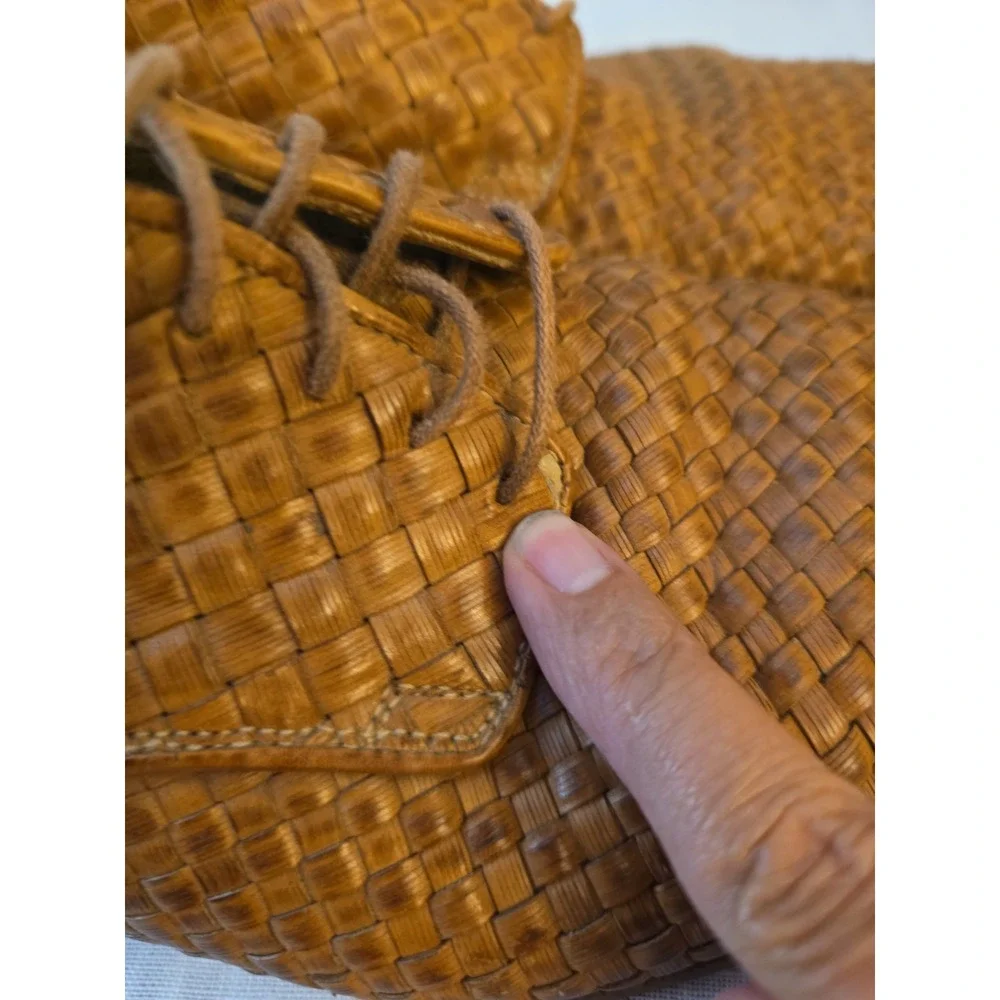 Bally Men's Woven Denaro Tan Derby Oxford Dress Shoes Size 11 D Made In Italy